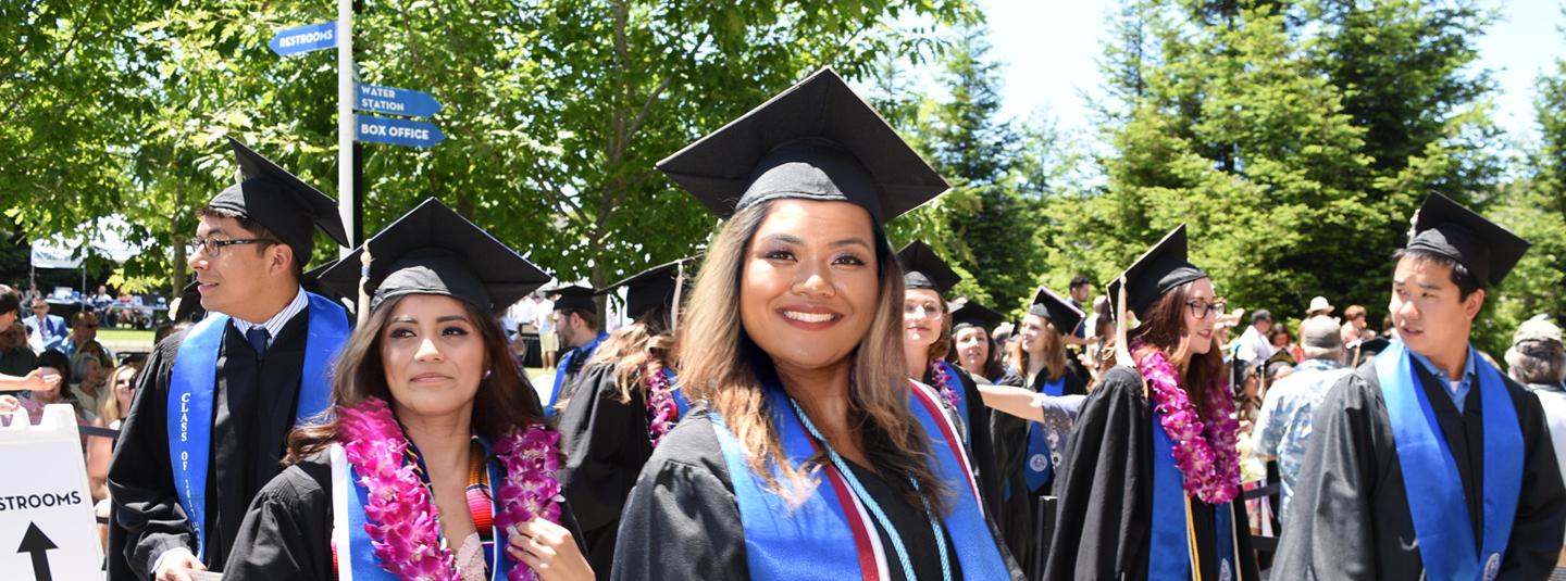 Graduates at commencement