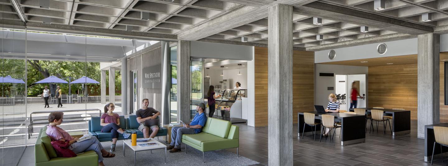 Interior lounge of Wine Spectator Center