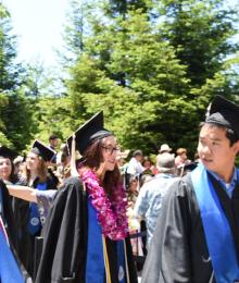 Graduates at commencement